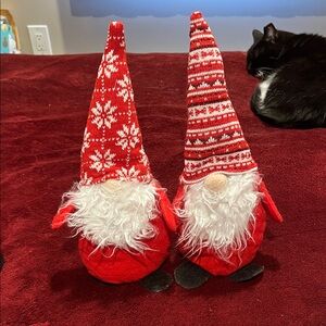 Festive Red Gnome Decor Set